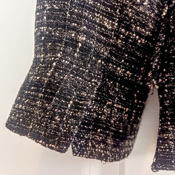 Nanette Lepore Black Tweed Full Zip Blazer Jacket - Picture 6 of 9